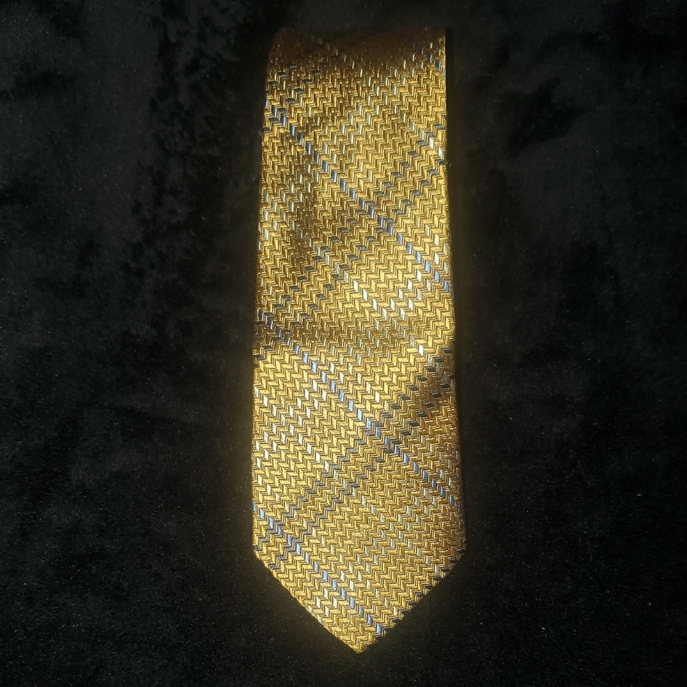 Hickey Freeman Gold and Blue Tie